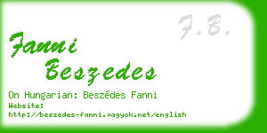 fanni beszedes business card